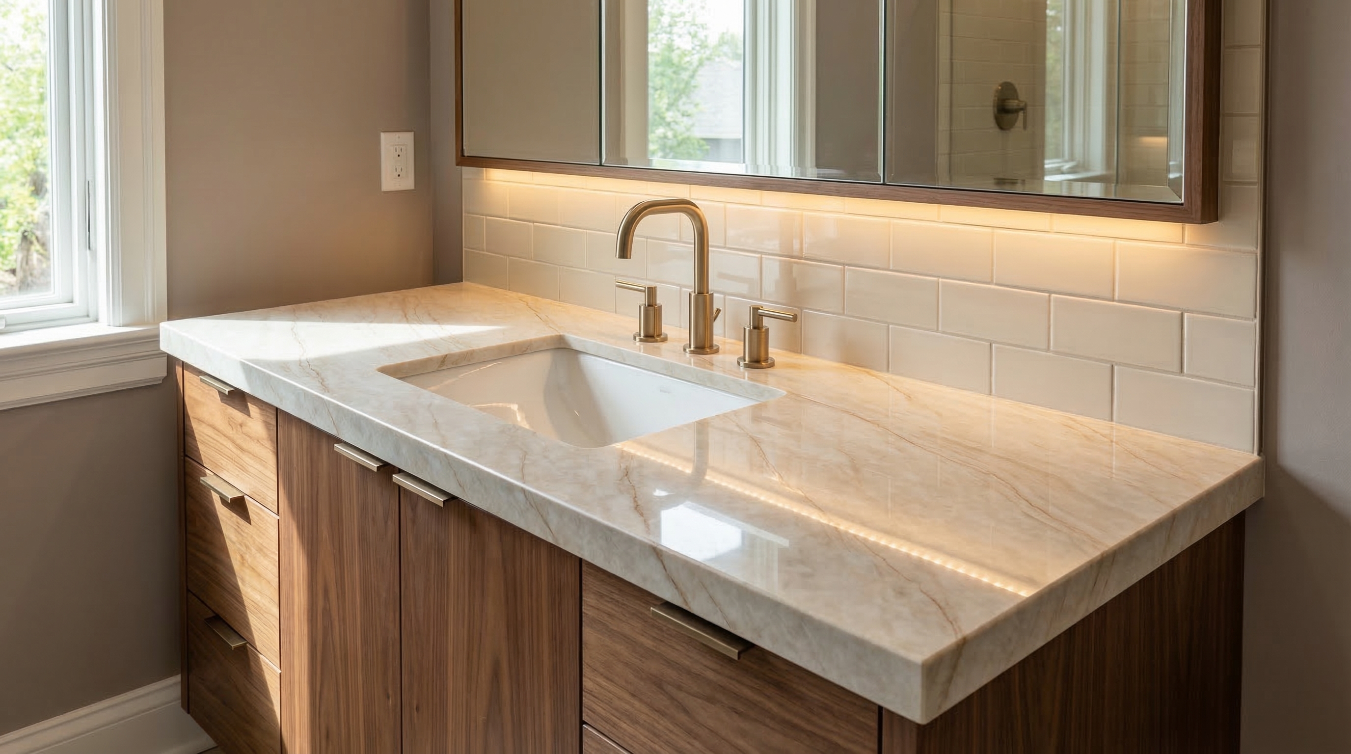 Bathroom vanity stone countertop